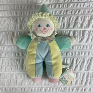 Vtg NWT Bantam Pastel Clown Washable Rattle Pastel Lovey Plush Terrycloth NEW